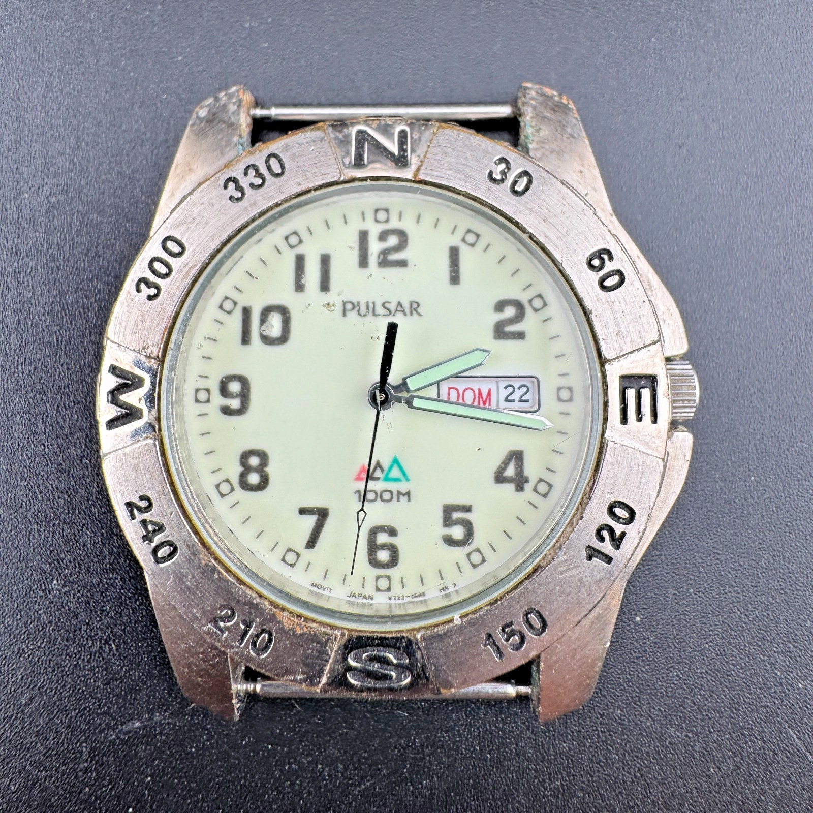 Vintage Pulsar Compass Bezel Field Watch Head 100M Japan