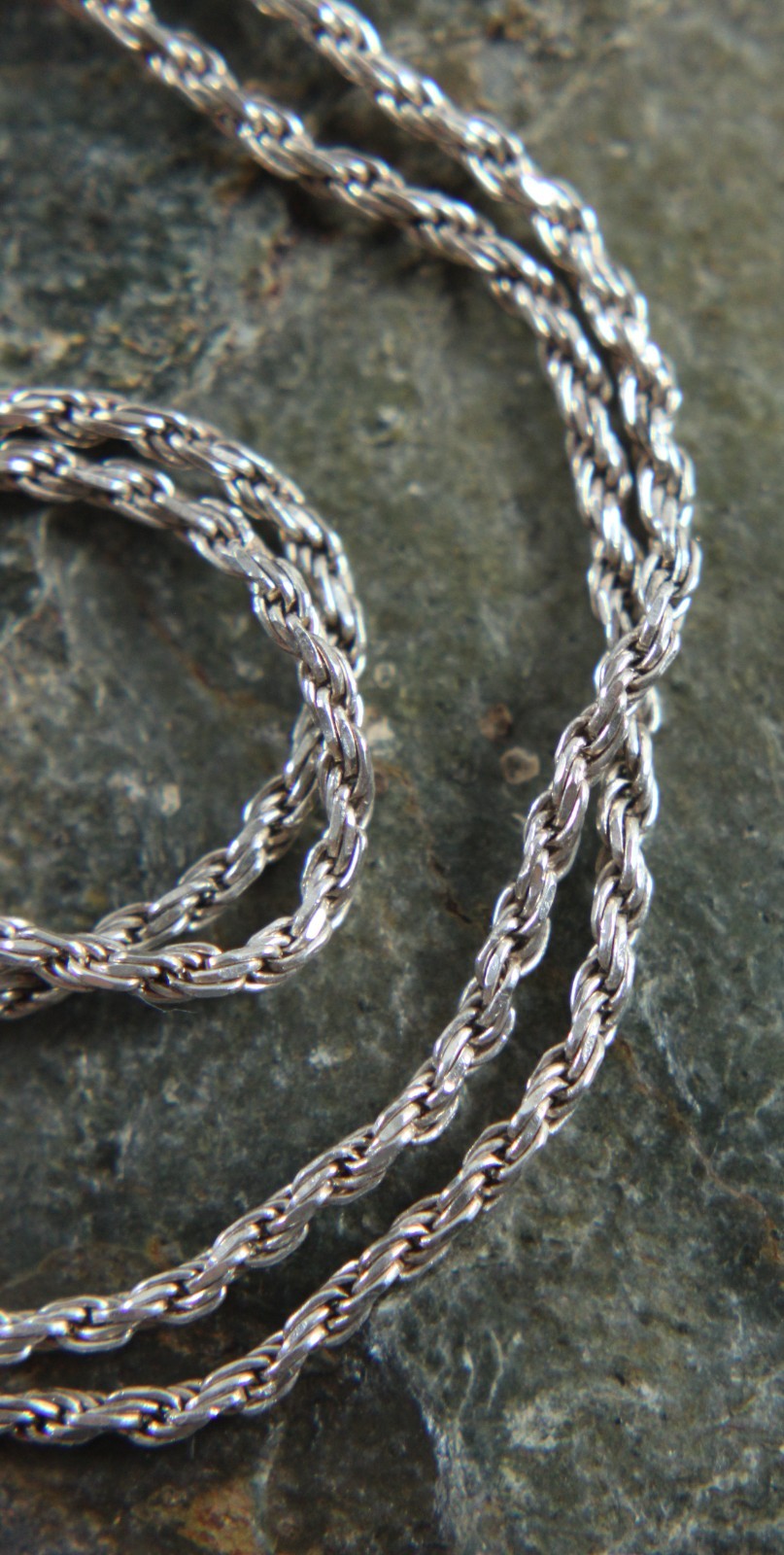 Vintage Braided Twist Chain Necklace 20.5 in. 925 Sterling Silver Signed RC