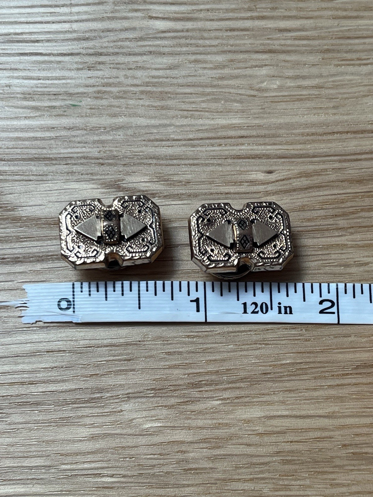 antique victorian heavy gold filled ornate cufflinks black enamel 3/4”