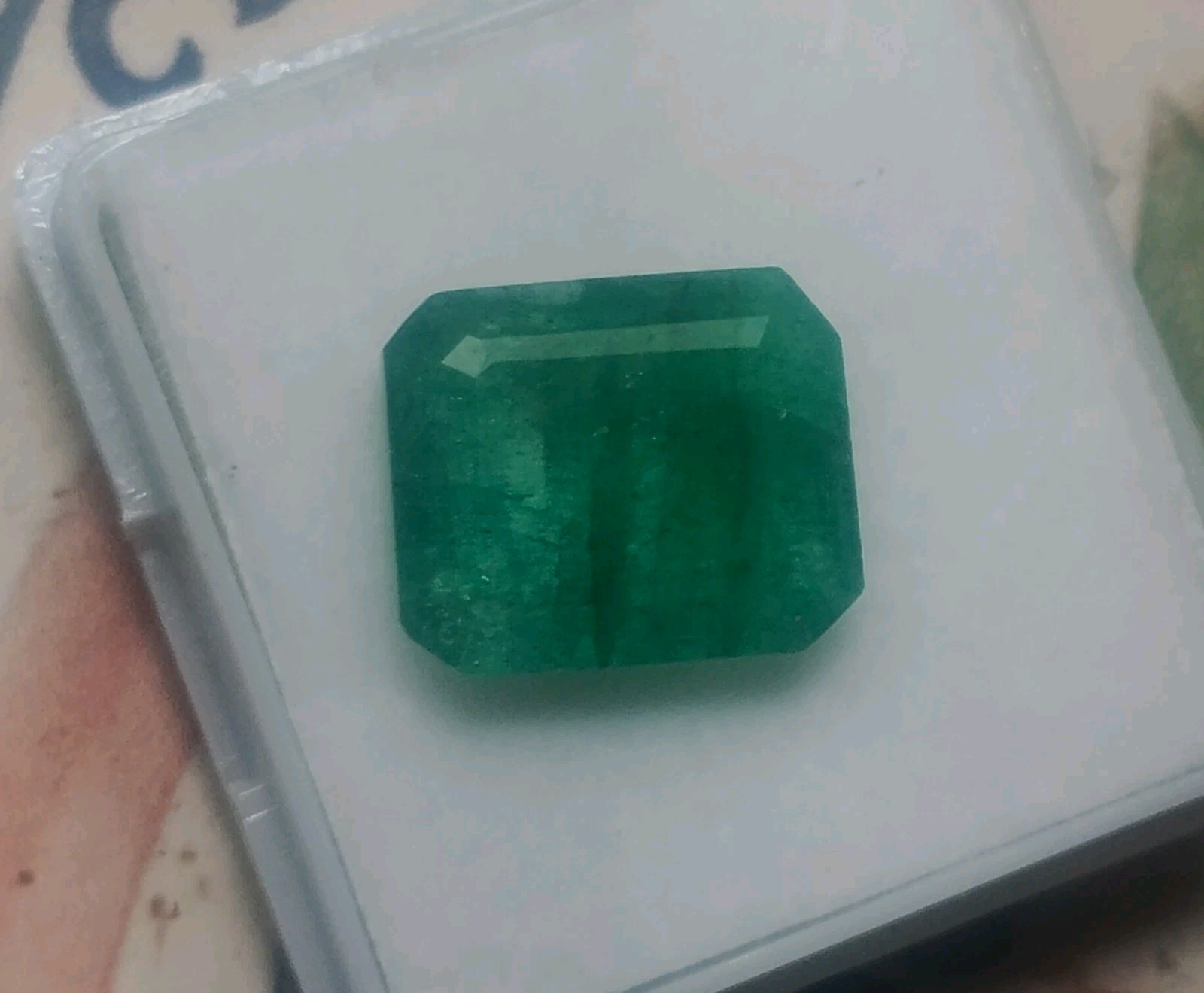 5.10 Ct Natural Green Colombian Emerald Emerald Cut Loose 12×10.1×4.1mm Enhanced