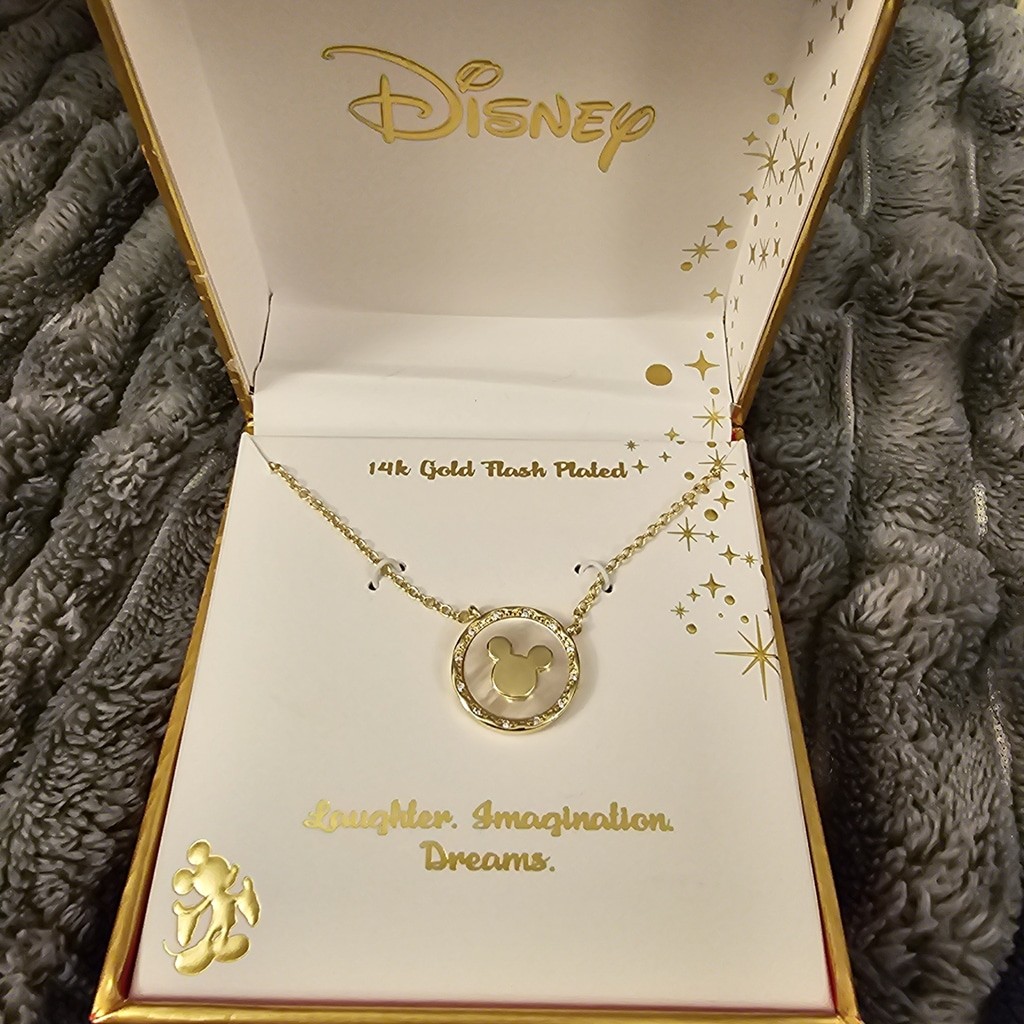 Disney Gold and White Mickey Mouse Necklace