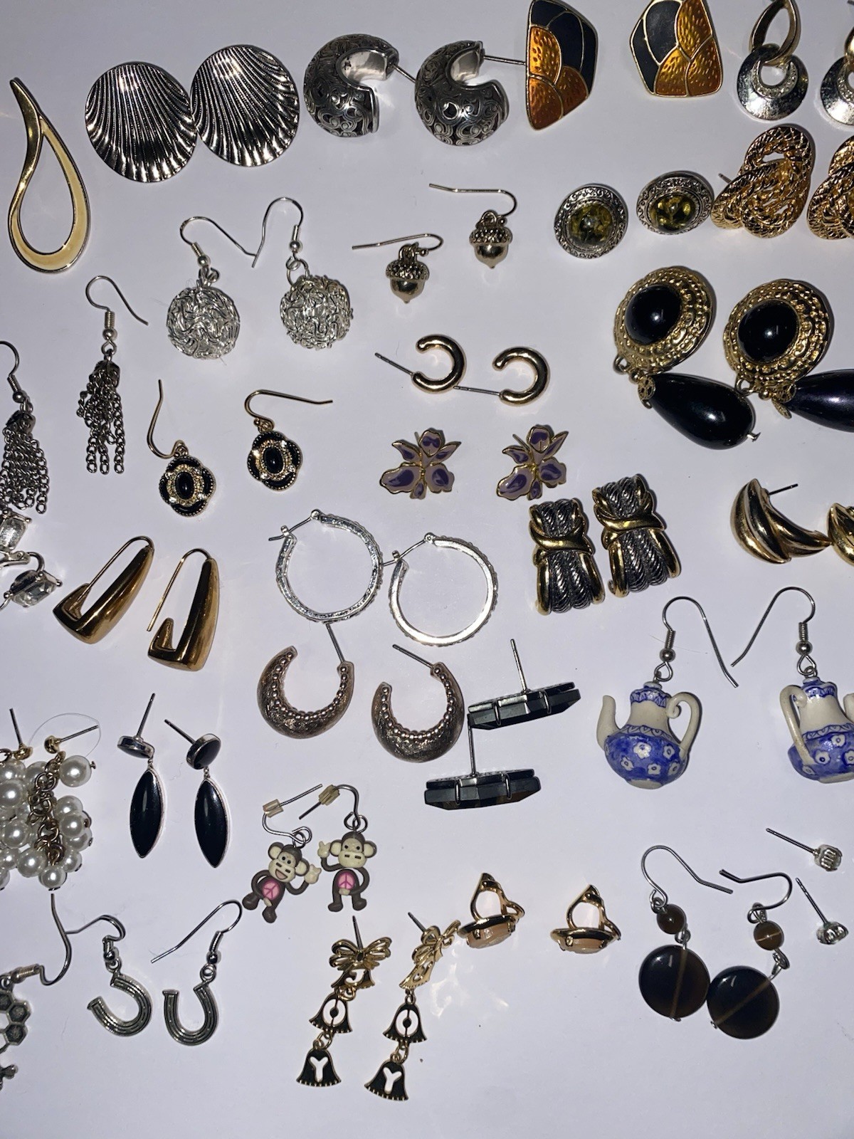 48 Pairs Pierced Earrings Various Types Colors
