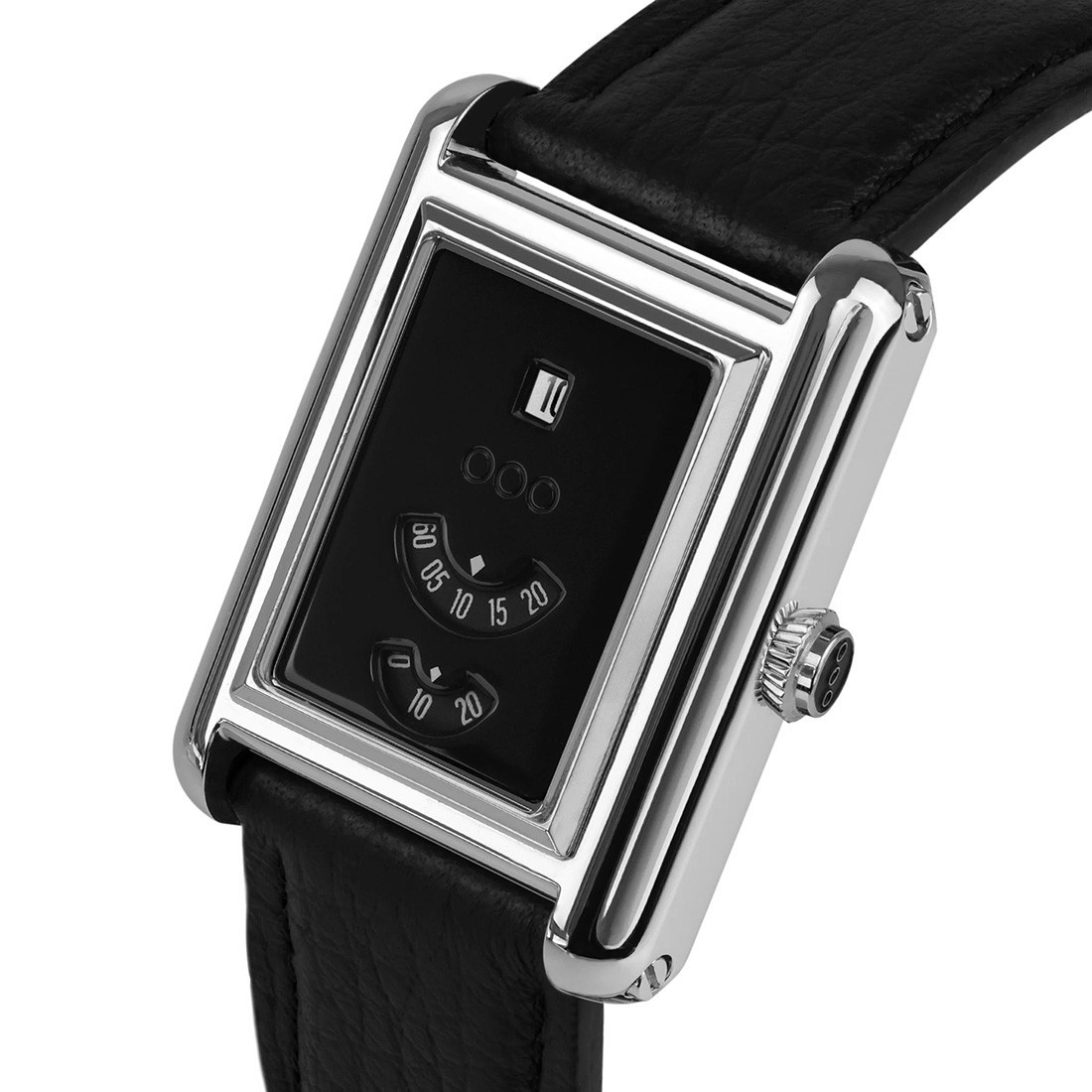Out of Order WIND SHAPE Automatic Jump-Hour Black Rectangular Men’s Watch