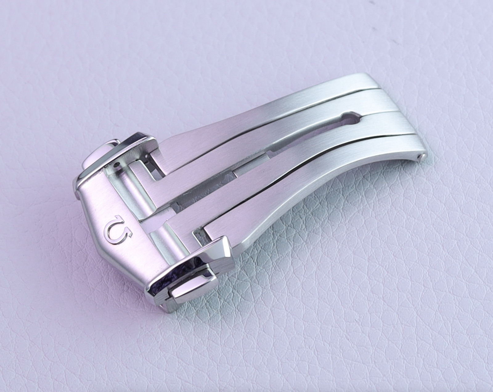 18mm OMEGA Stainless Steel Deployment Clasp Buckle SILVER for Leather Strap Band