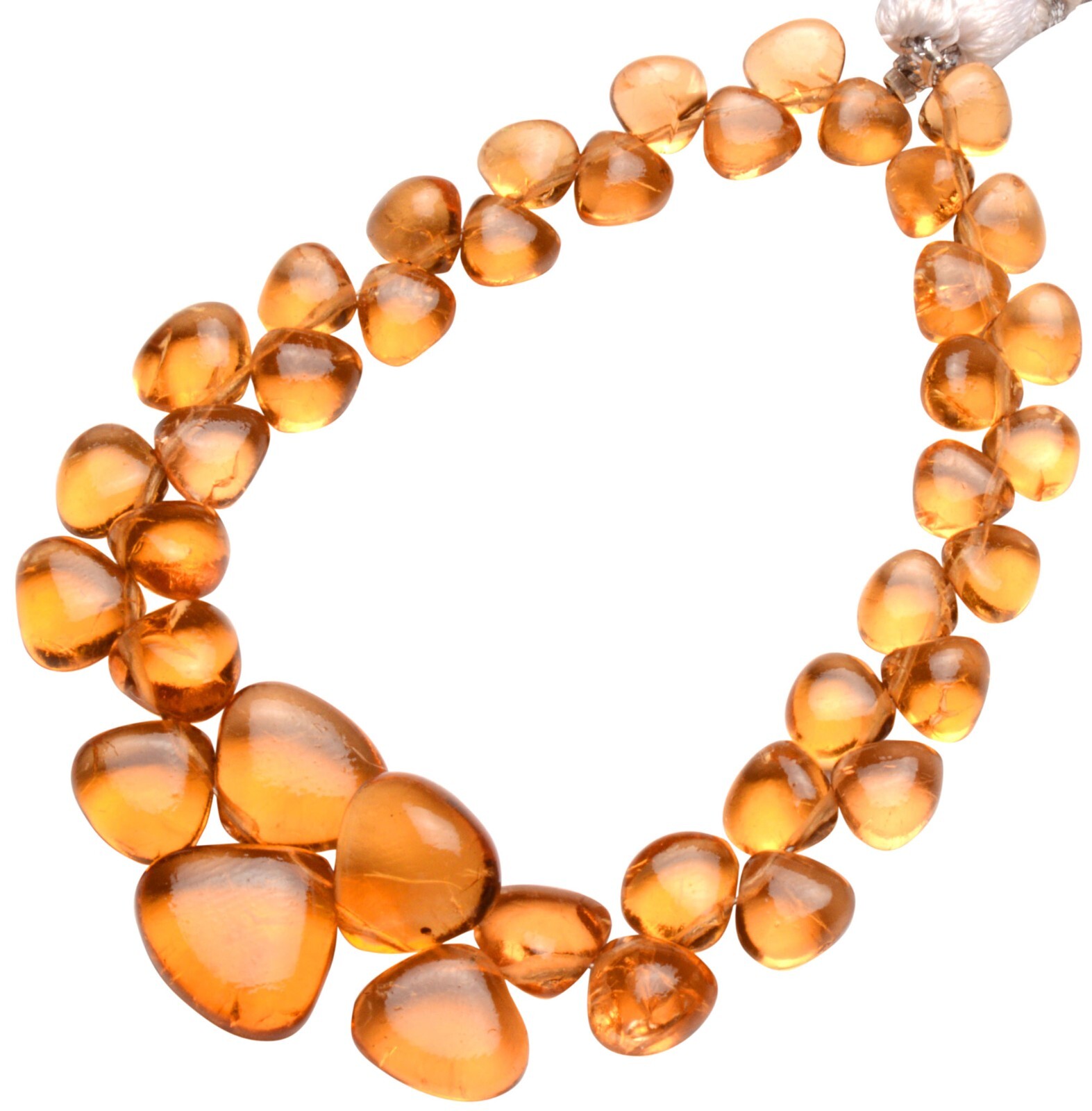 Natural Gem Citrine 6 to 13 mm Size Smooth Heart Shape Beads 7″ Strand