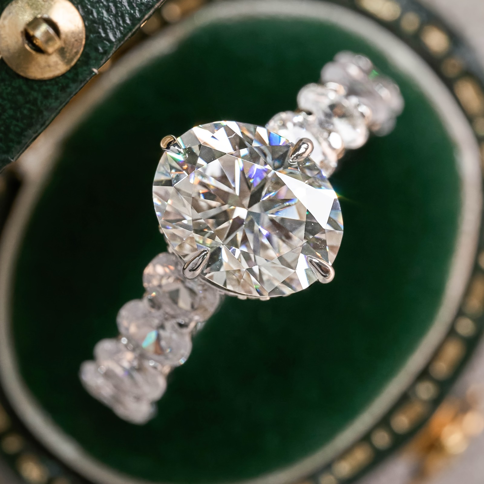 Oval Cut 3ct Moissanite Sterling Silver Ring Size 6 7 8 9