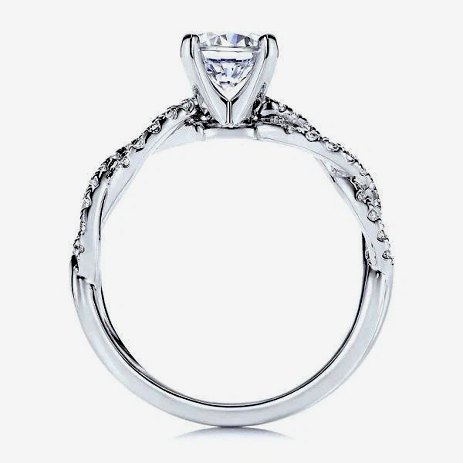 6.50 Cts. Round Shape Certified White Diamond Ring In 925 Silver – Tariff Free