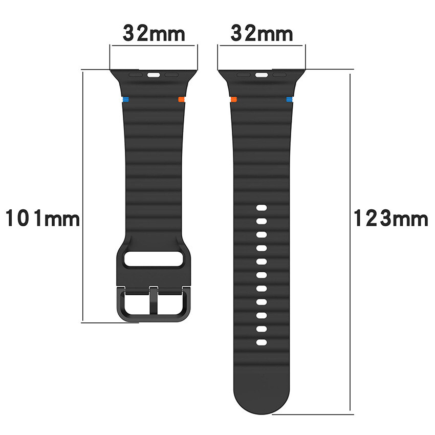 Silicone Watch Strap 42mm 44mm 45mm 49mm For iPhone Watch 1/2/3/4/5/6/7/SE/Ultra