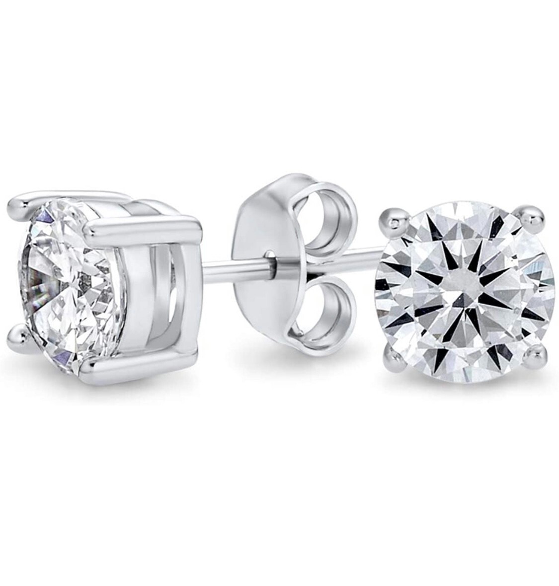 3 Pack 925 Sterling Silver CZ Cubic Zirconia Stud Earrings Set Men Women