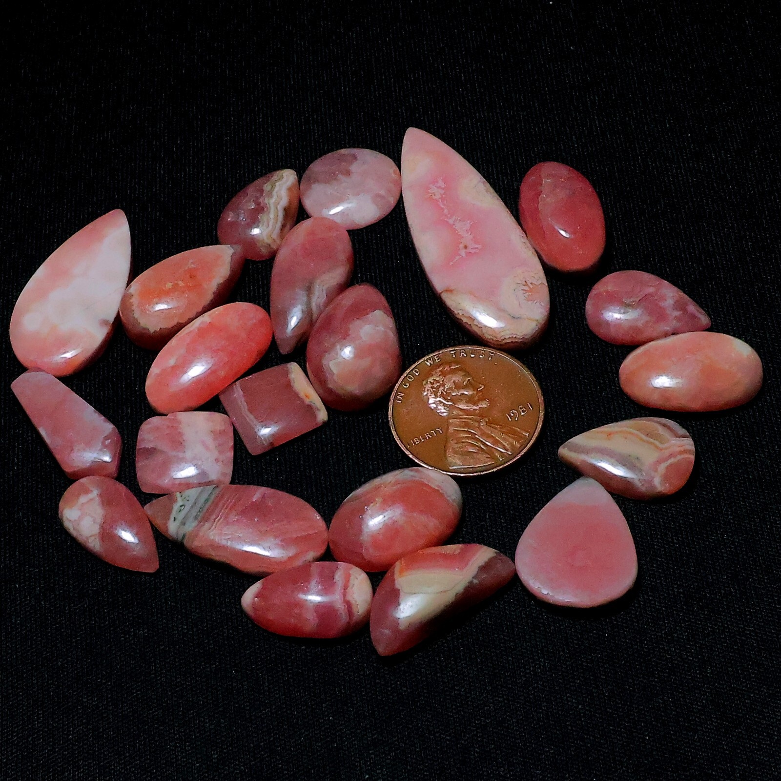 Bulk Lot Natural Red Pink Rhodochrosite Cabochon Untreated Gemstone