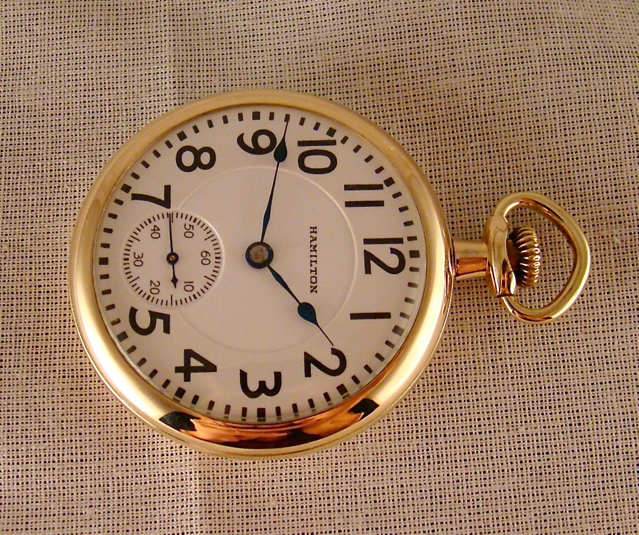 105 YEARS OLD HAMILTON “992” 21j 10k GOLD FILLED OPEN FACE 16s RR OCKET WATCH