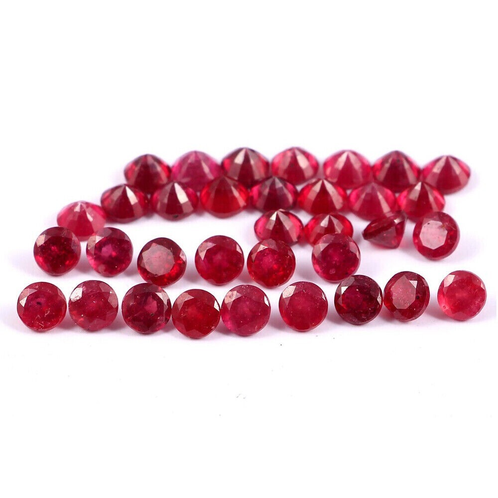 NATURAL RED RUBY 3 MM ROUND FACETED CUT LOOSE EGL CERTIFIED GEMSTONE 10 PCS