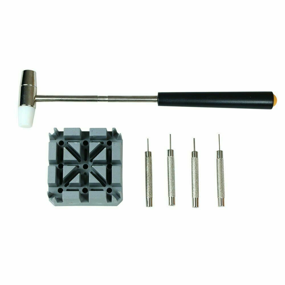 Watch Repair Band Link Remover Tool Kit – Hammer Punch Pins Watch Strap Holder