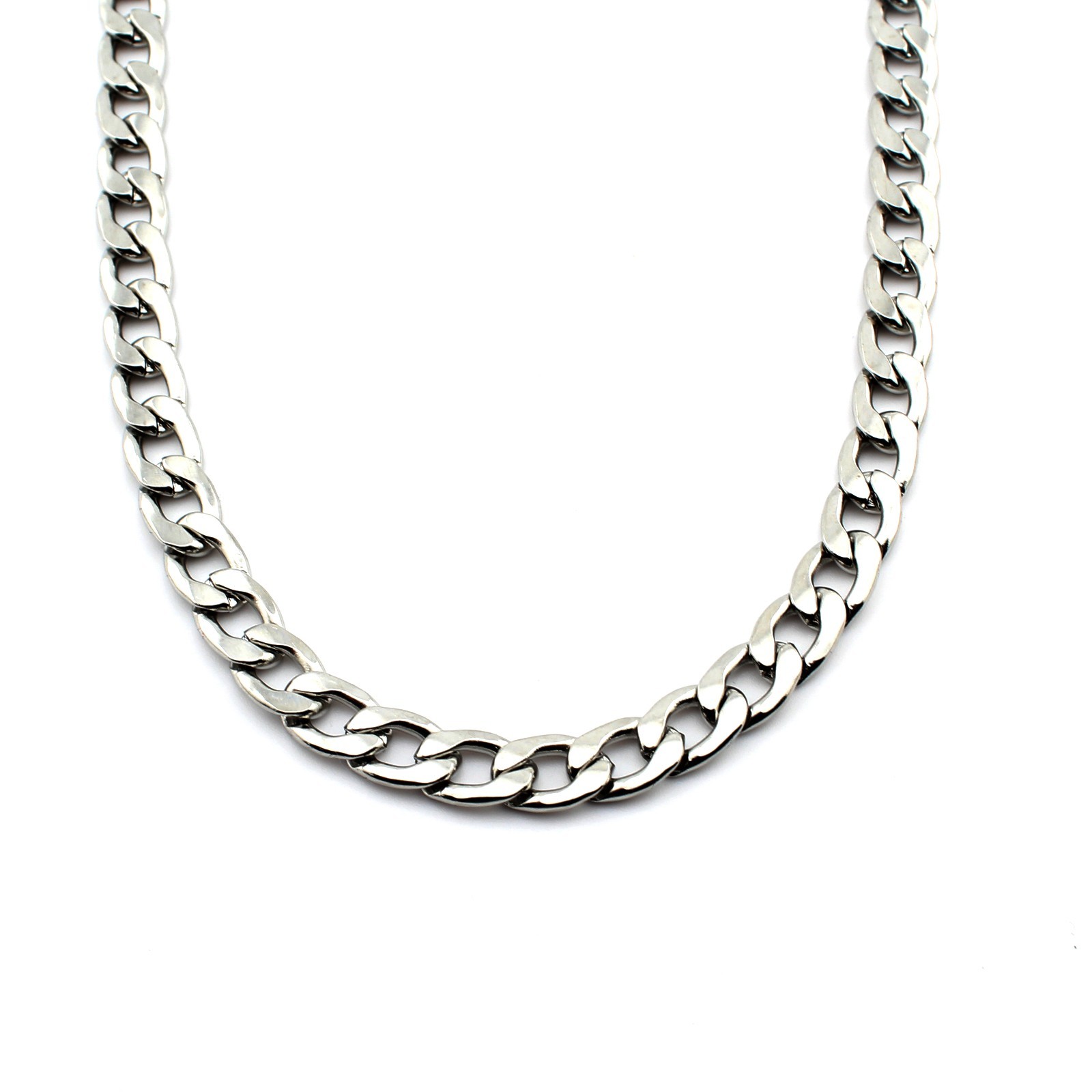 20″ – 24″ Men’s Stainless Steel Silver Cuban Curb Chain Necklace 3.5/5/7mm