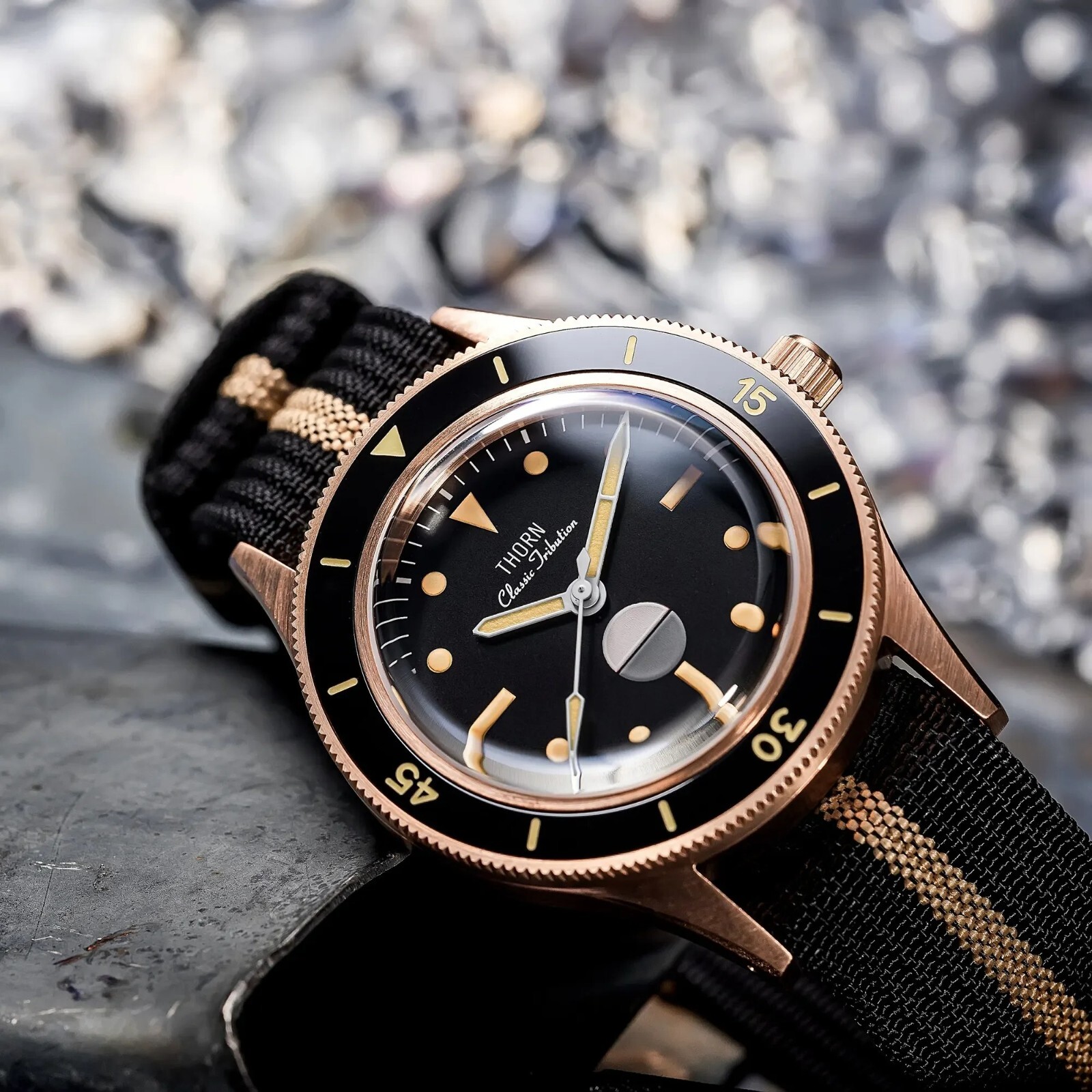 THORN Fathoms Fifty CUSN8 Bronze NH35 Diver 200M Automatic Watch 40mm Hygrometer