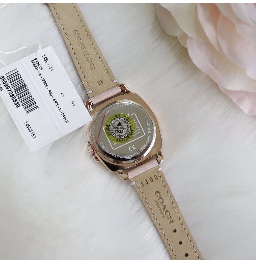 NWB 14503151 AUTHENTIC Coach Rose Gold Swarovski Crystal Woman Pink Watch 34mm