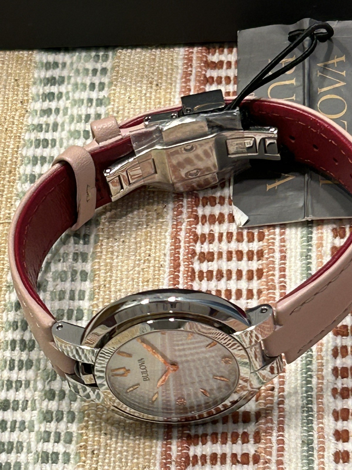 Bulova Rubaiyat Women’s Sapphire Crystal Stainless Steel Pink 36mm Watch 96P197