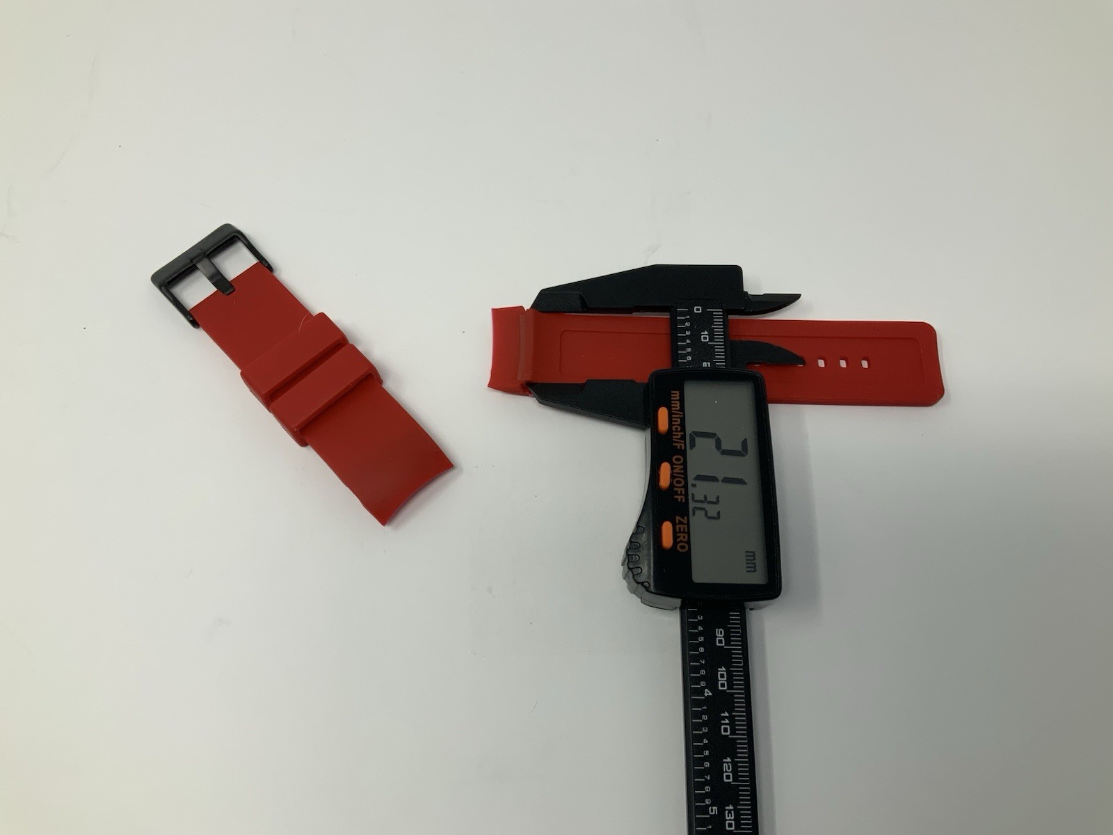 Redline Watch Red Rubber Strap Band With Black Buckle