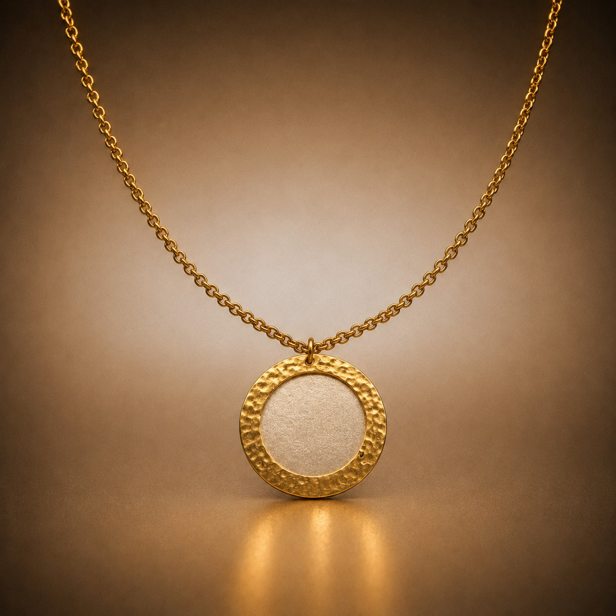 New Stephanie Kantis 24K Gold Plated Hammered Open Circle Pendant Necklace-$269
