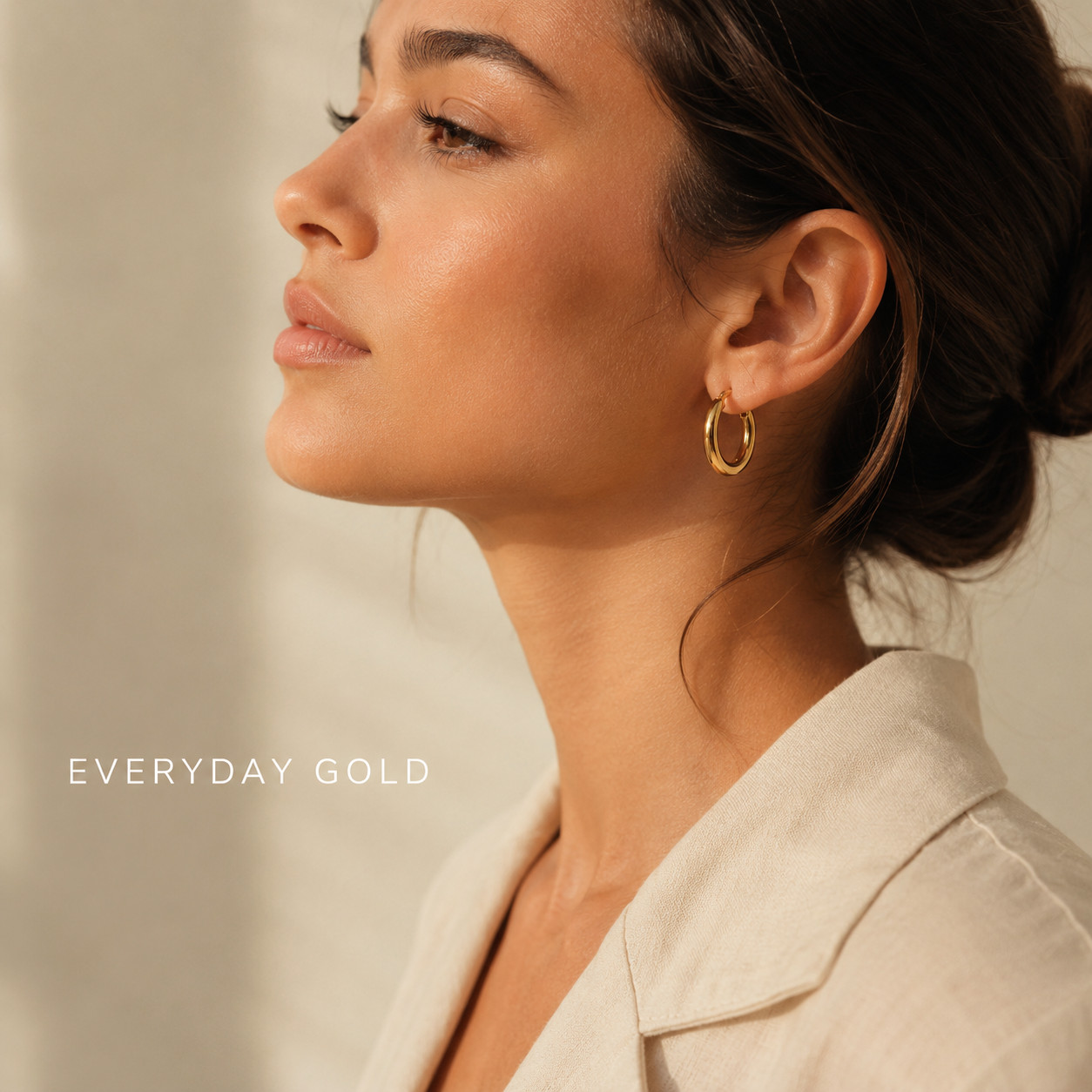 Genuine 18K Gold Filled Hoop Earrings for Women