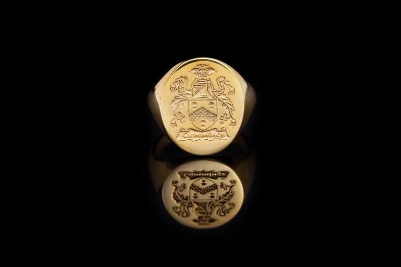 Coat of Arms Ring, Family Crest Rings, Custom Signet Ring, Crest Signet Ring