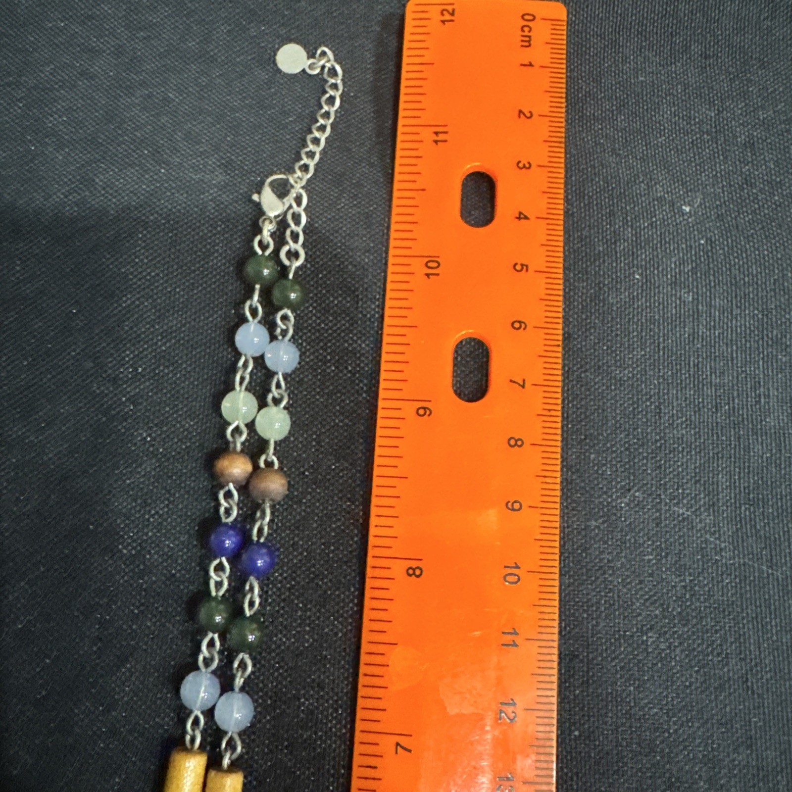XC Lovely Green Blue And Brown Faceted Beaded Necklace