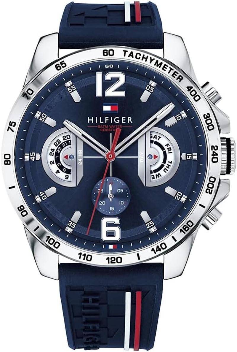 Men’s Designer Analog Watch Tommy Hilfiger With Decker Silicone Strap Quartz