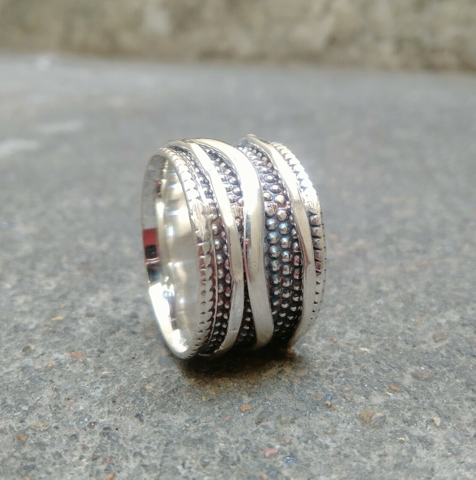 Solid 925 Sterling Silver Spinner Ring Band & Statement Handmade Ring All Size
