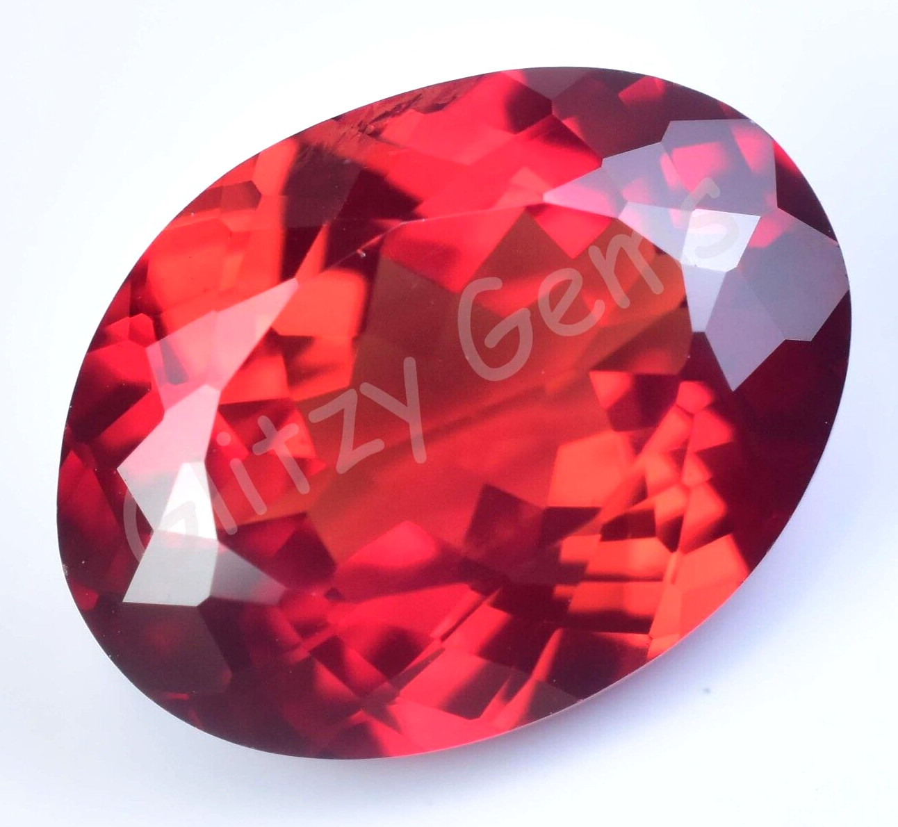 Natural Red-Orange Padparadscha Sapphire 20.00 CT Oval Certified Gemstone