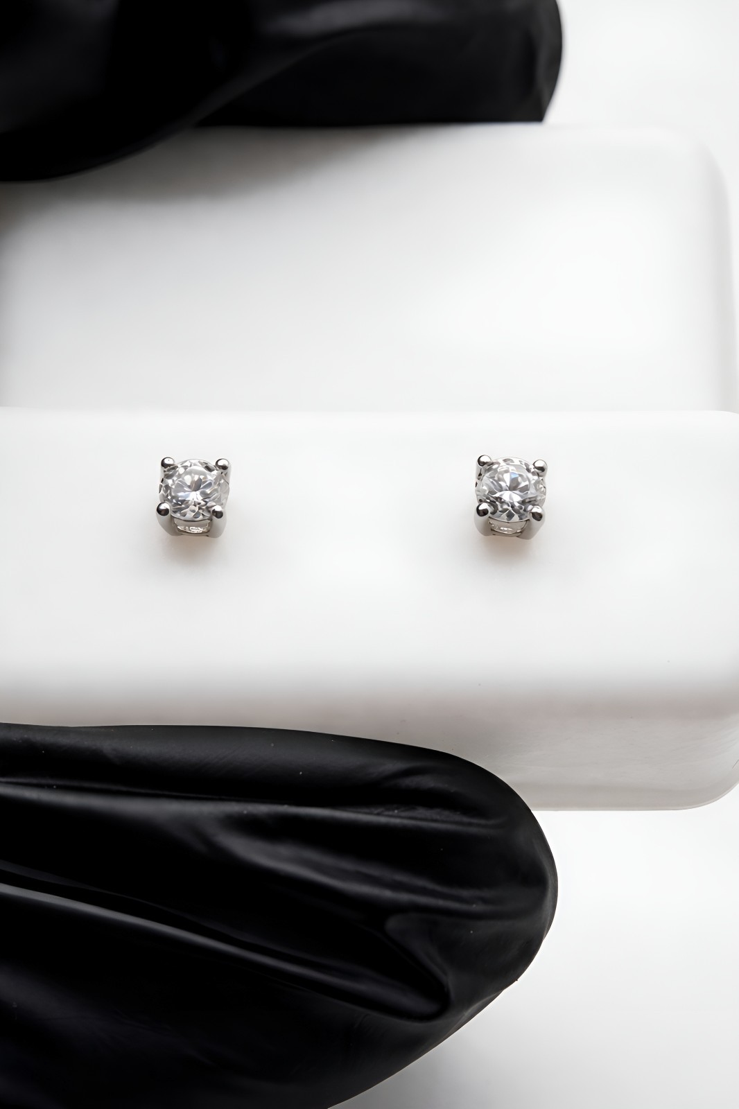 0.20 CT Round Moissanite Stud Earrings .925 sterling silver