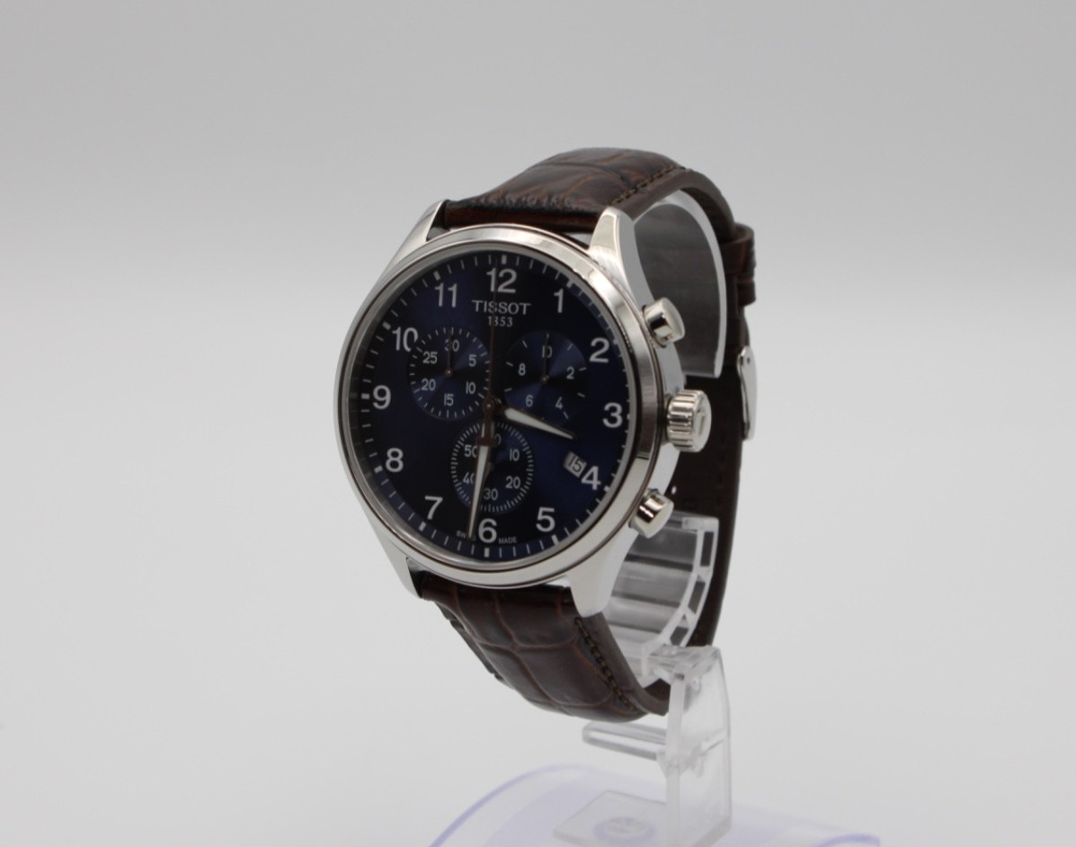 Tissot 45 MM Chrono XL Classic Blue Dial Leather Men’s Watch T116.617.16.047.00