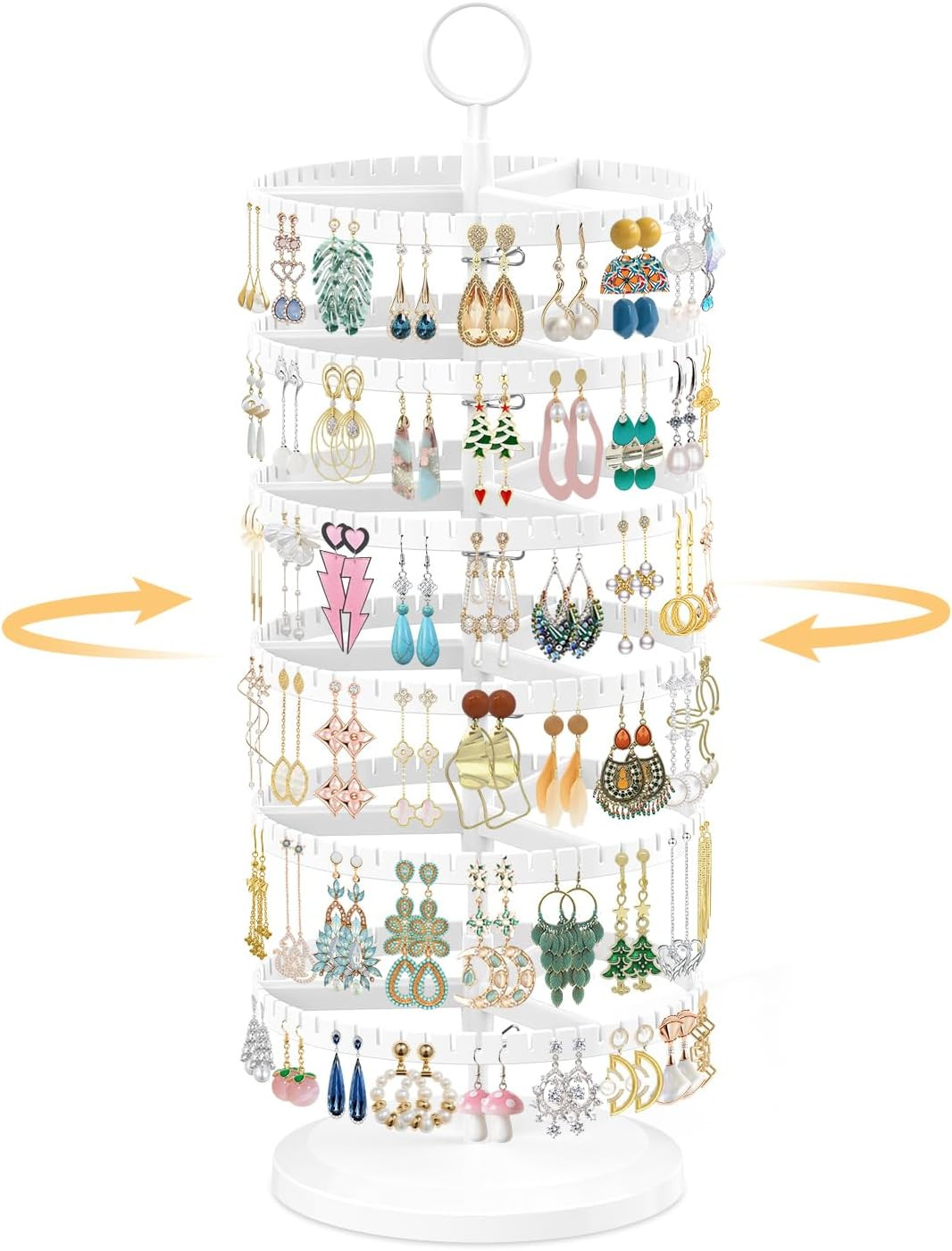 Esluker.Ly Earring Holder Organizer Rotating Stud Display Tree Rack with 342 U-S