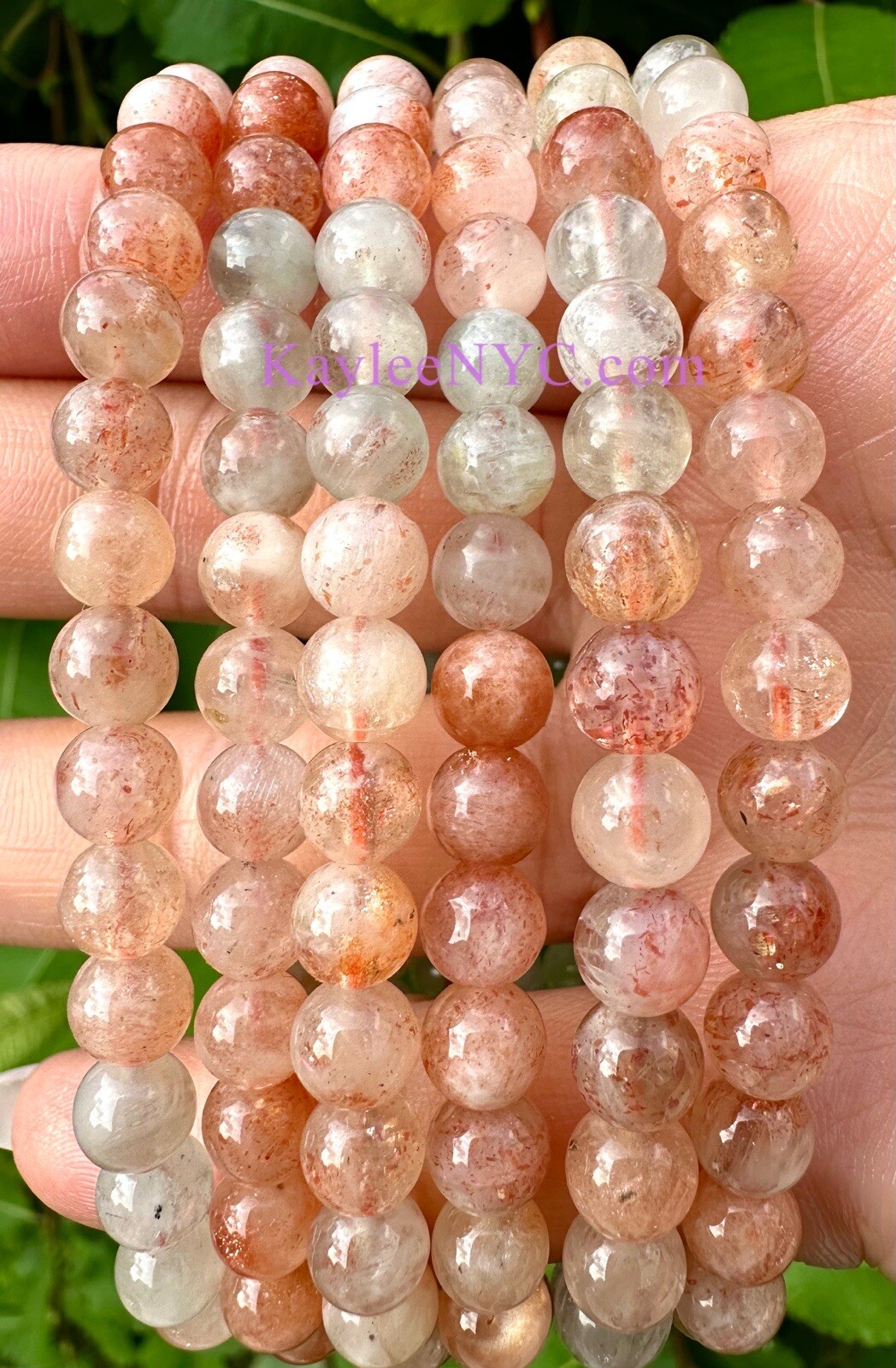 Wholesale 6Pcs Natural Arusha Sunstone 6mm 7.5” Crystal Healing Stretch Bracelet
