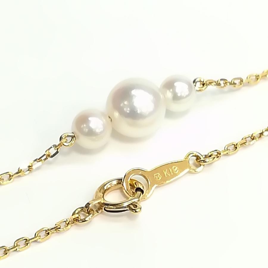 MIKIMOTO Necklace: Akoya Pearl 4-6mm Gold 18K L38cm(approx.15.0inch) w/Cert;