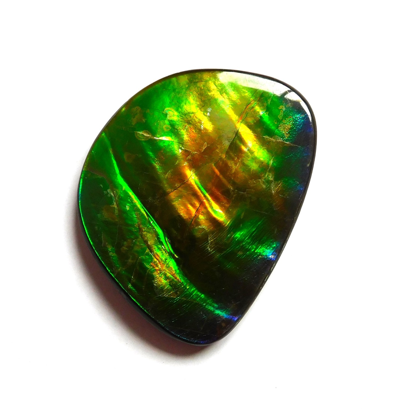 56.80 Ct Natural Canadian Ammolite Cabochon Loose Gemstone 39.2X30.3X5.9MM KH40