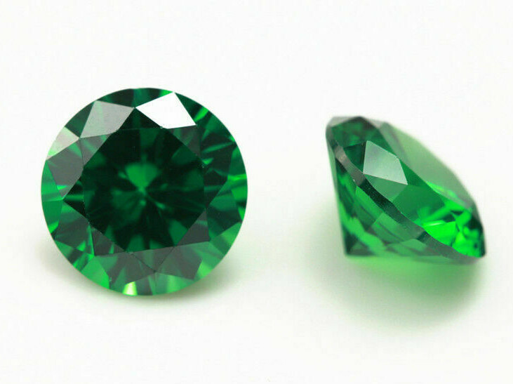 Emerald Green & Sapphire Blue Loose Cubic Zirconia Gemstones From 1 mm to 15 mm