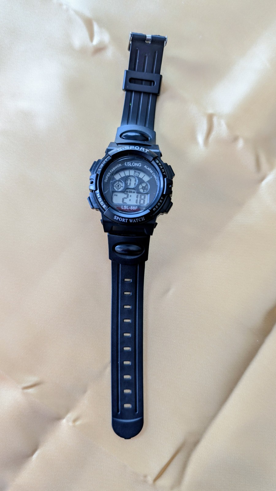Kids LED Light Up Digital Sport Watch Black Orange Alarm Chrono