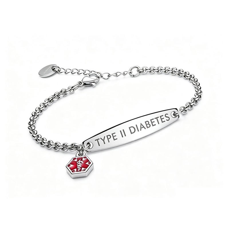 Free Engraving Medical ID Bracelet Stainless Steel Emergency Waterproof Jewelry