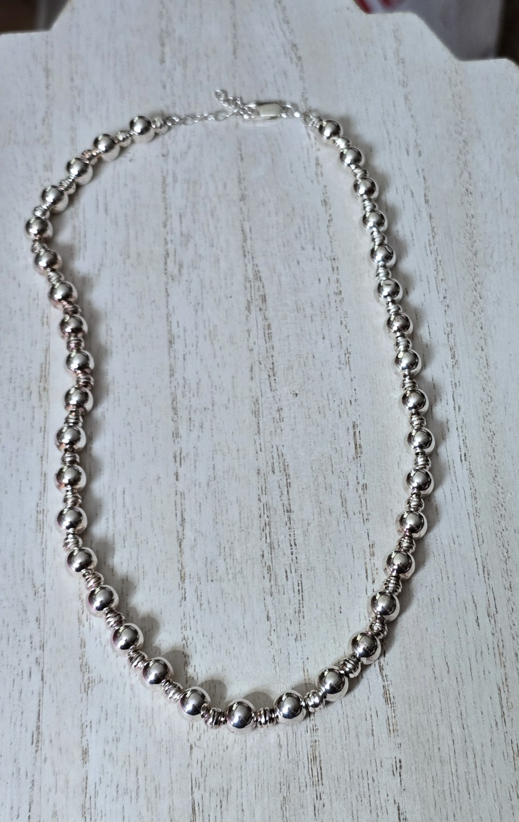 Ross Simons Sterling silver 2 size beaded ball chain Necklace 18″-20″