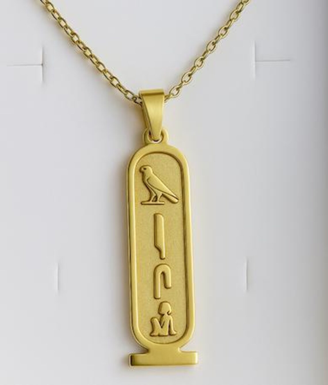 Write Your Name – Custom Egyptian Cartouche Necklace – Personalized Hieroglyphic