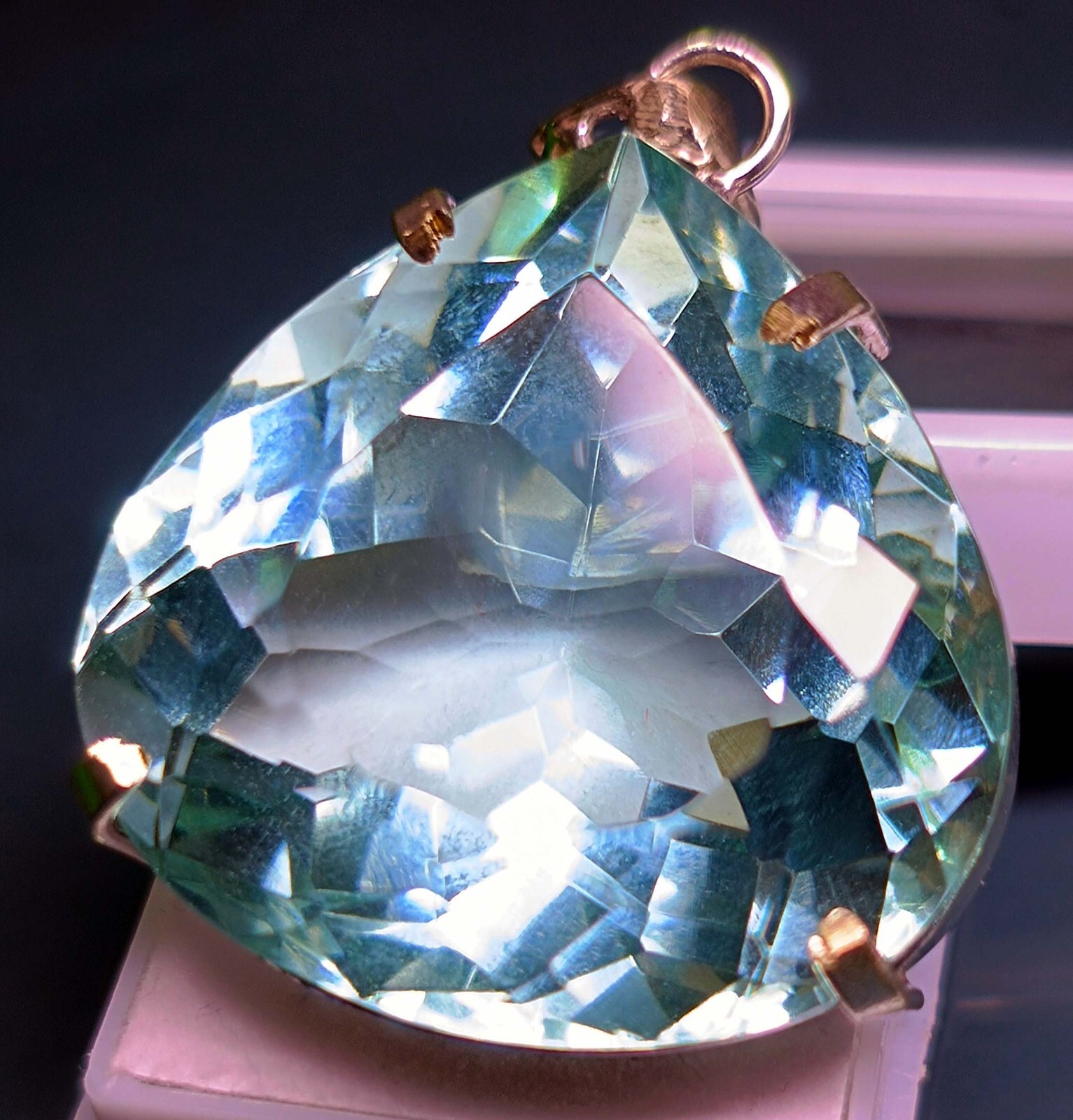 Water Blue Topaz Pear Cut 112.20 Ct Locket EGL Certified Natural Gemstone PD017