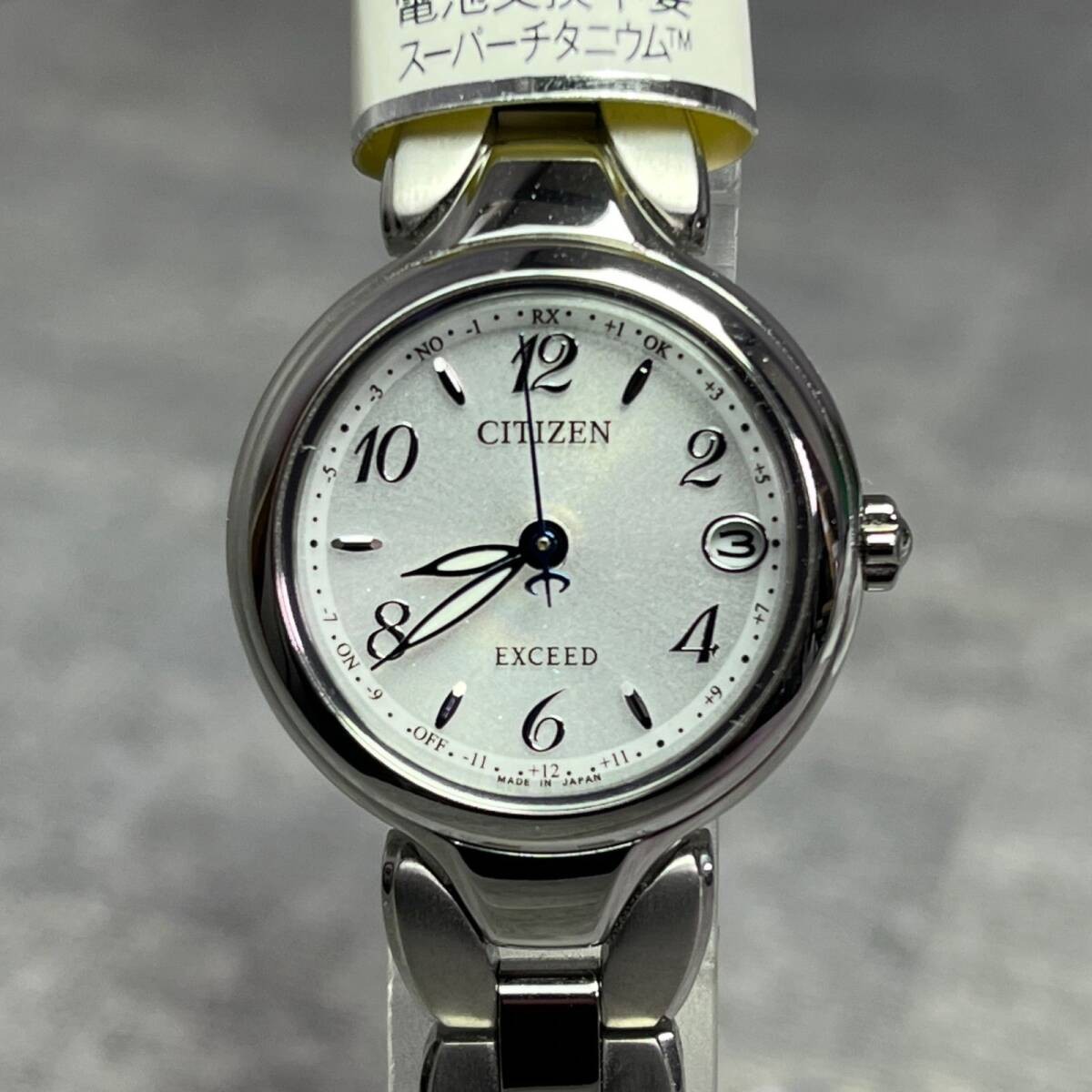 Item CITIZEN EXCEED Exceed ES9470 50A Radio Solar White Mother of Pearl Titanium