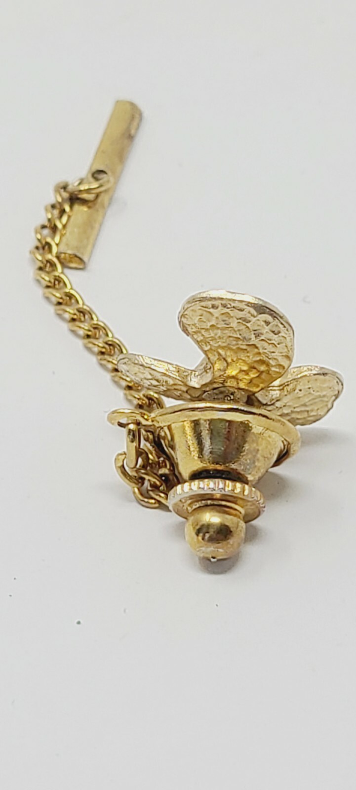 Vtg nautical boat propeller tie tac pin men accessories gold tone ocean sport