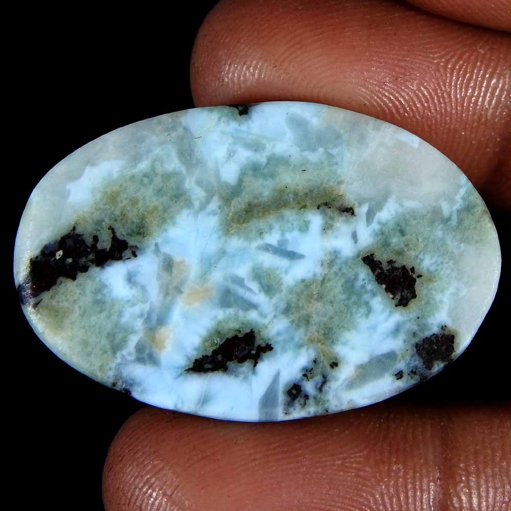 54.30Cts100%Natural Sky Blue Larimar Oval Cabochon Loose Gemstone