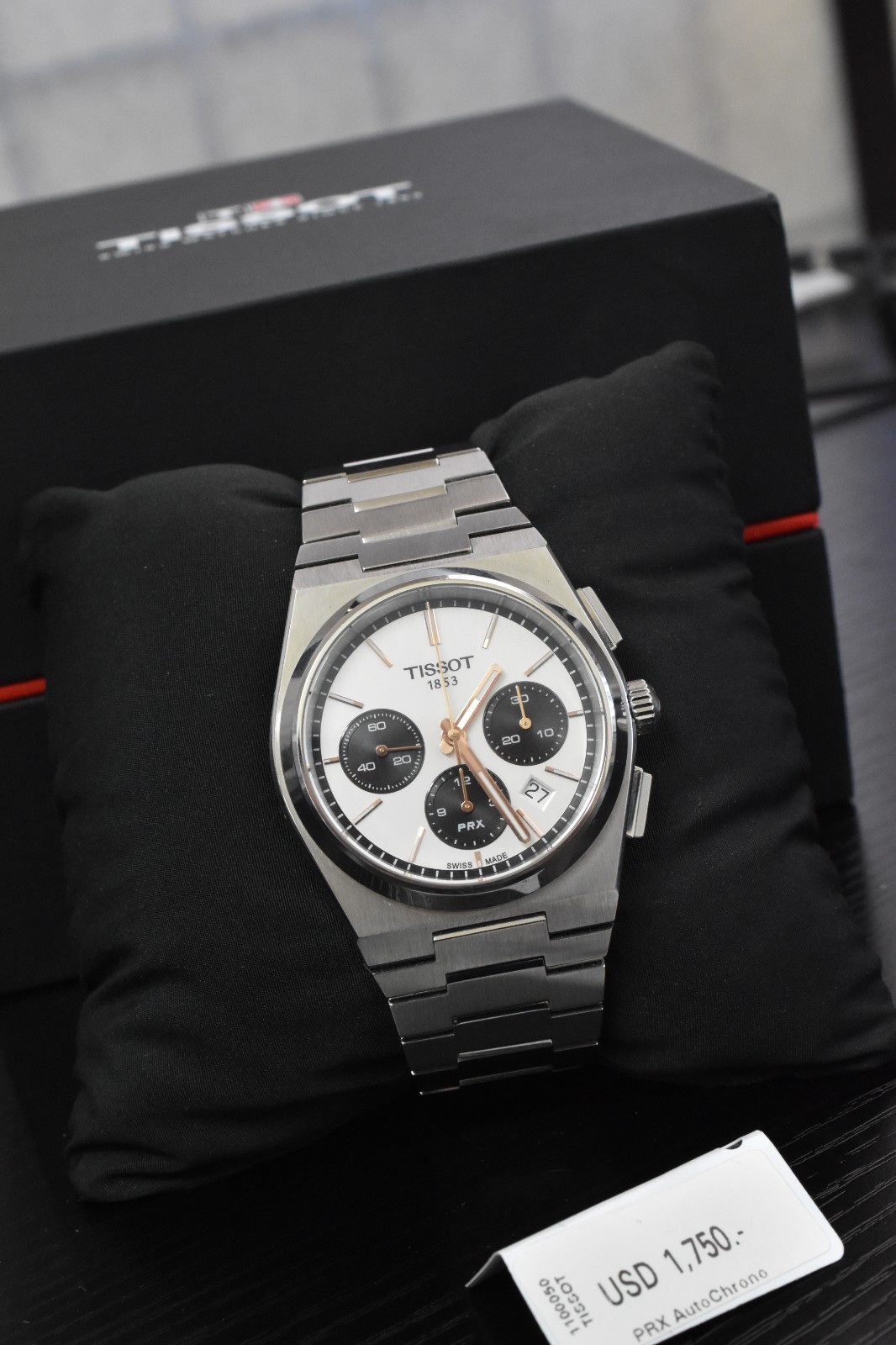 Tissot 1853 PRX Auto Chrono 42mm White Dial Watch w/Box T137.427.11.011.00