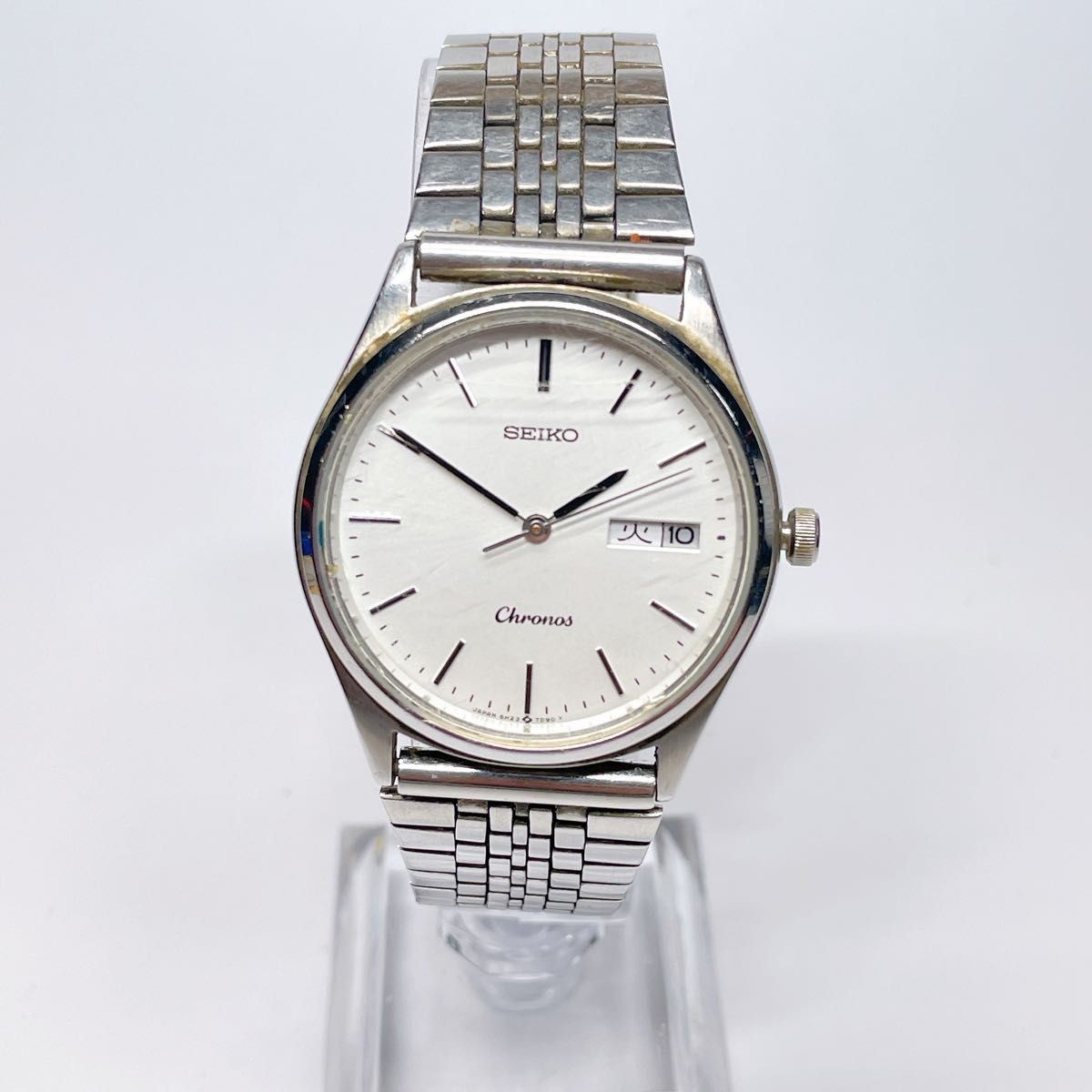 54 SEIKO Watch Wristwatch Chronos 5H23 7D40 White Dial