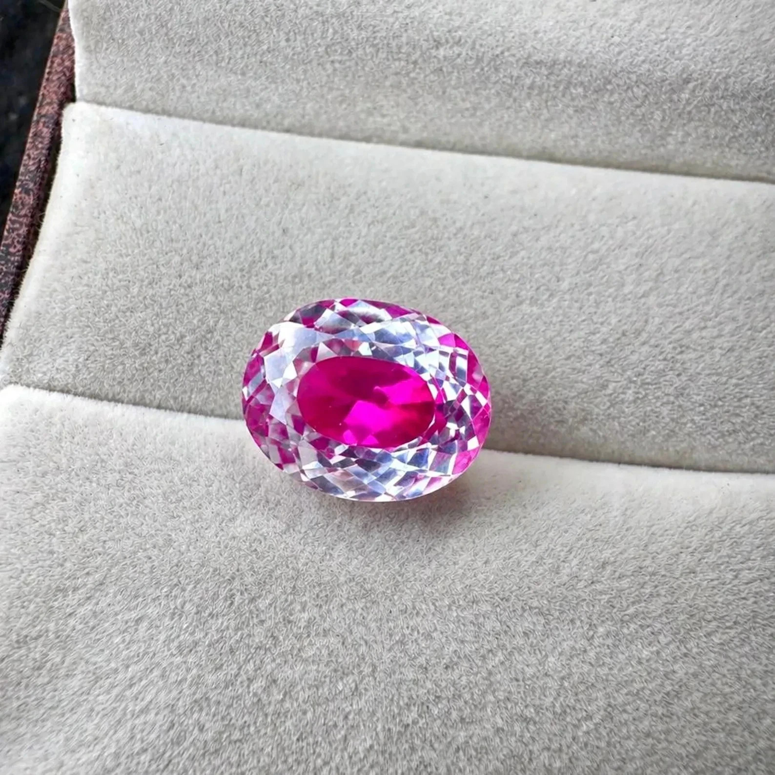 Natural Bi-Color 10 CT+ Pitambari Sapphire Oval Cut Loose Certified Gemstone