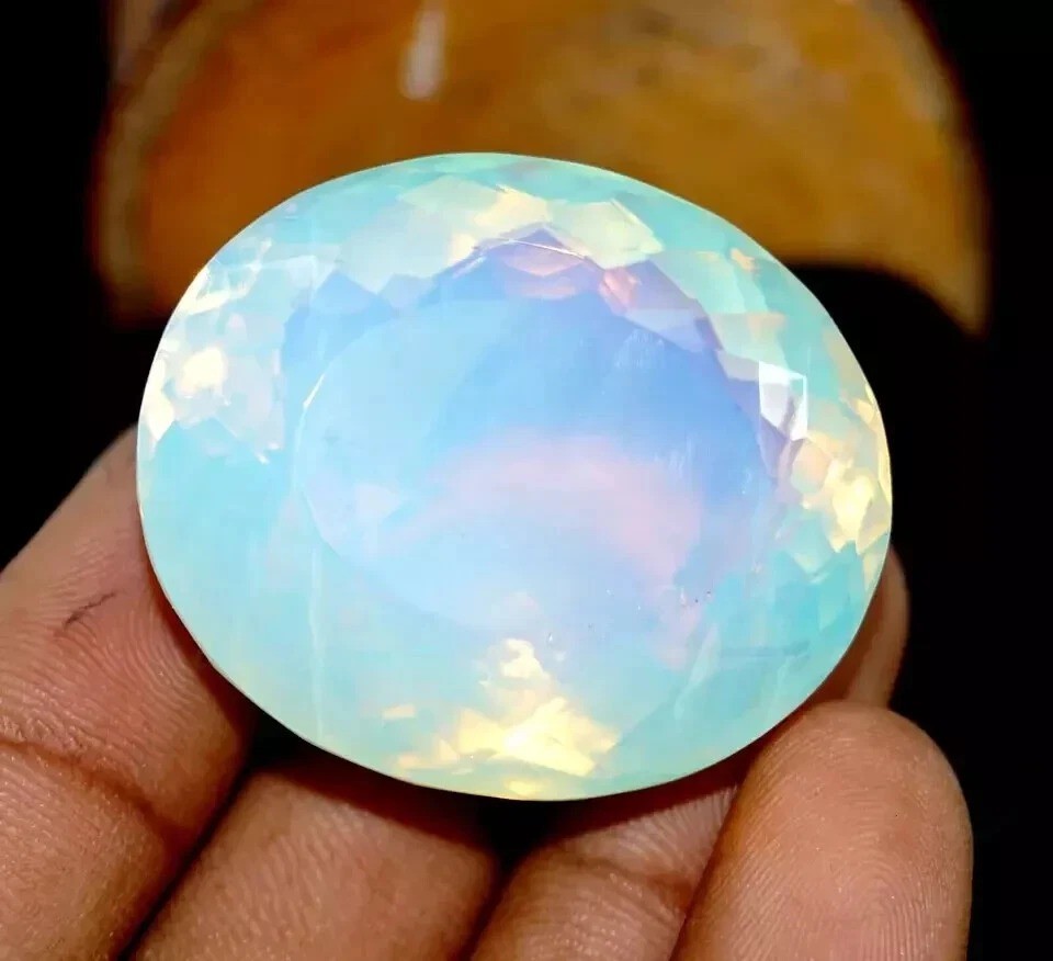 Rare Natural Fire Opal 120 Ct CERTIFIED Oval Cut Loose Collector Gemstone