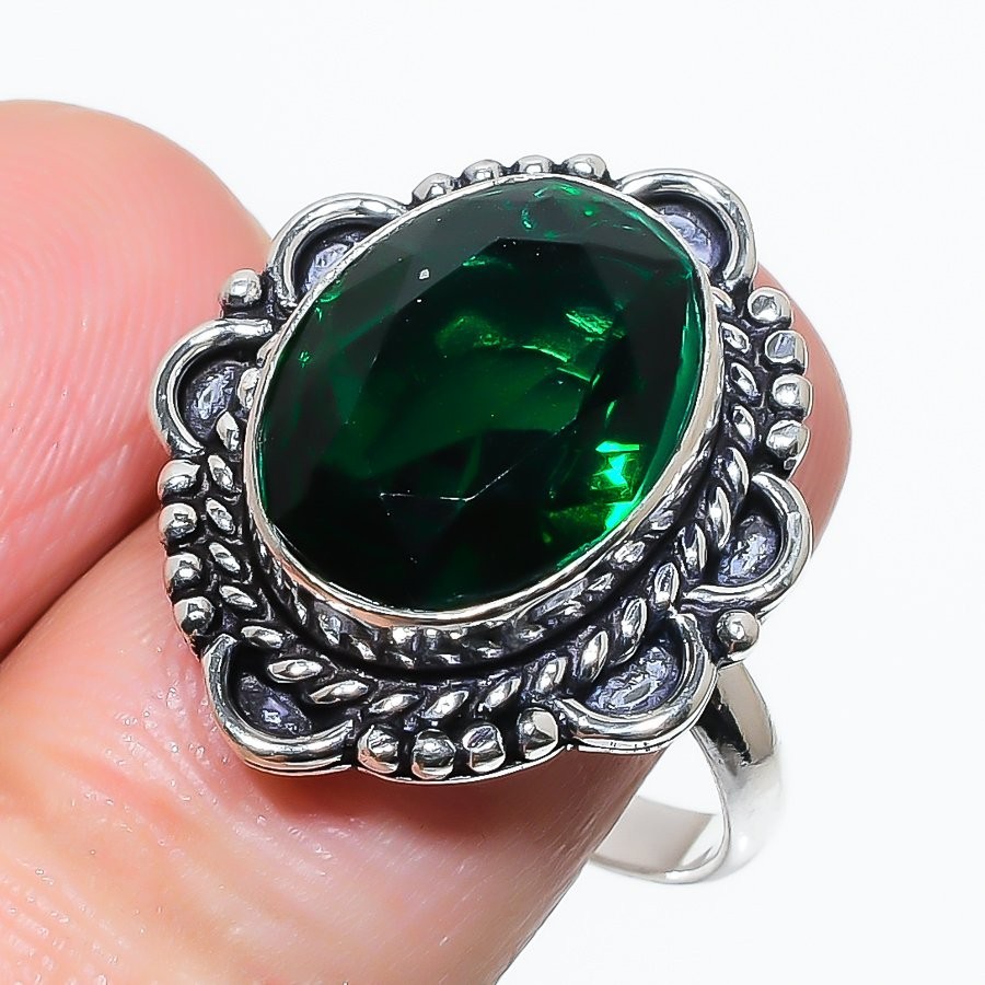 Chrome Diopside Gemstone 925 Sterling Silver Jewelry All Size Ring For Gift