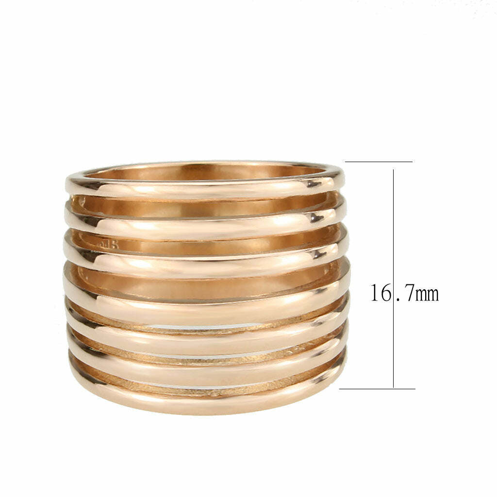 TK3797 – IP Rose Gold(Ion Plating) Stainless Steel Ring with NoStone in No Stone